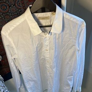 Burberry mens white button down